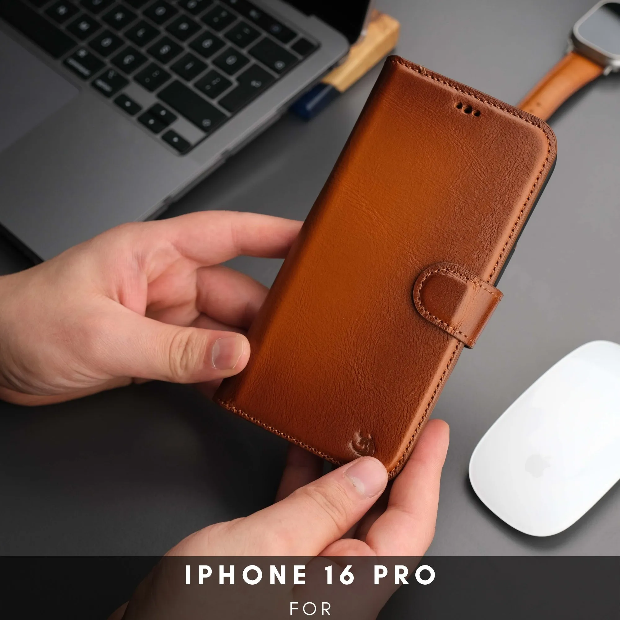 Casper iPhone 16 Plus Wallet Case Leather MagSafe
