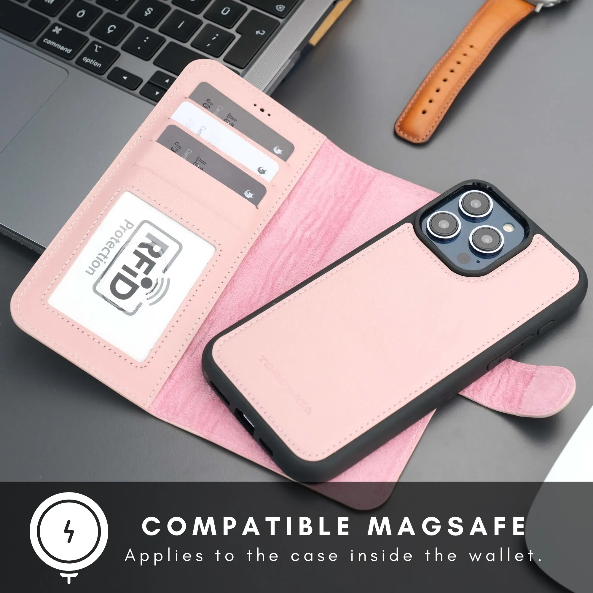 Casper iPhone 16 Plus Wallet Case Leather MagSafe