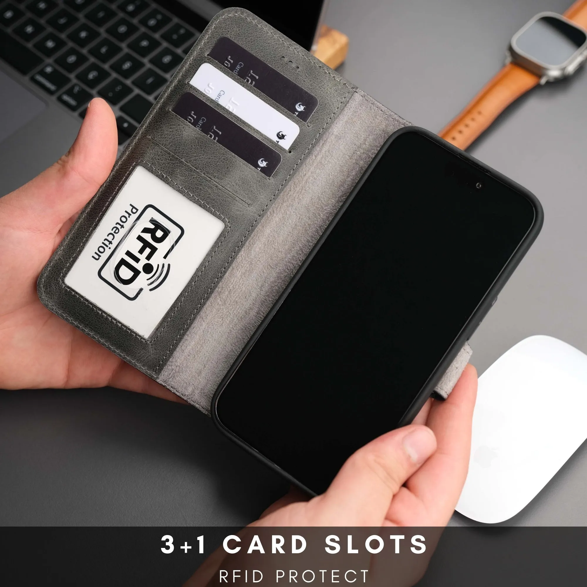 Casper iPhone 16 Plus Wallet Case Leather MagSafe
