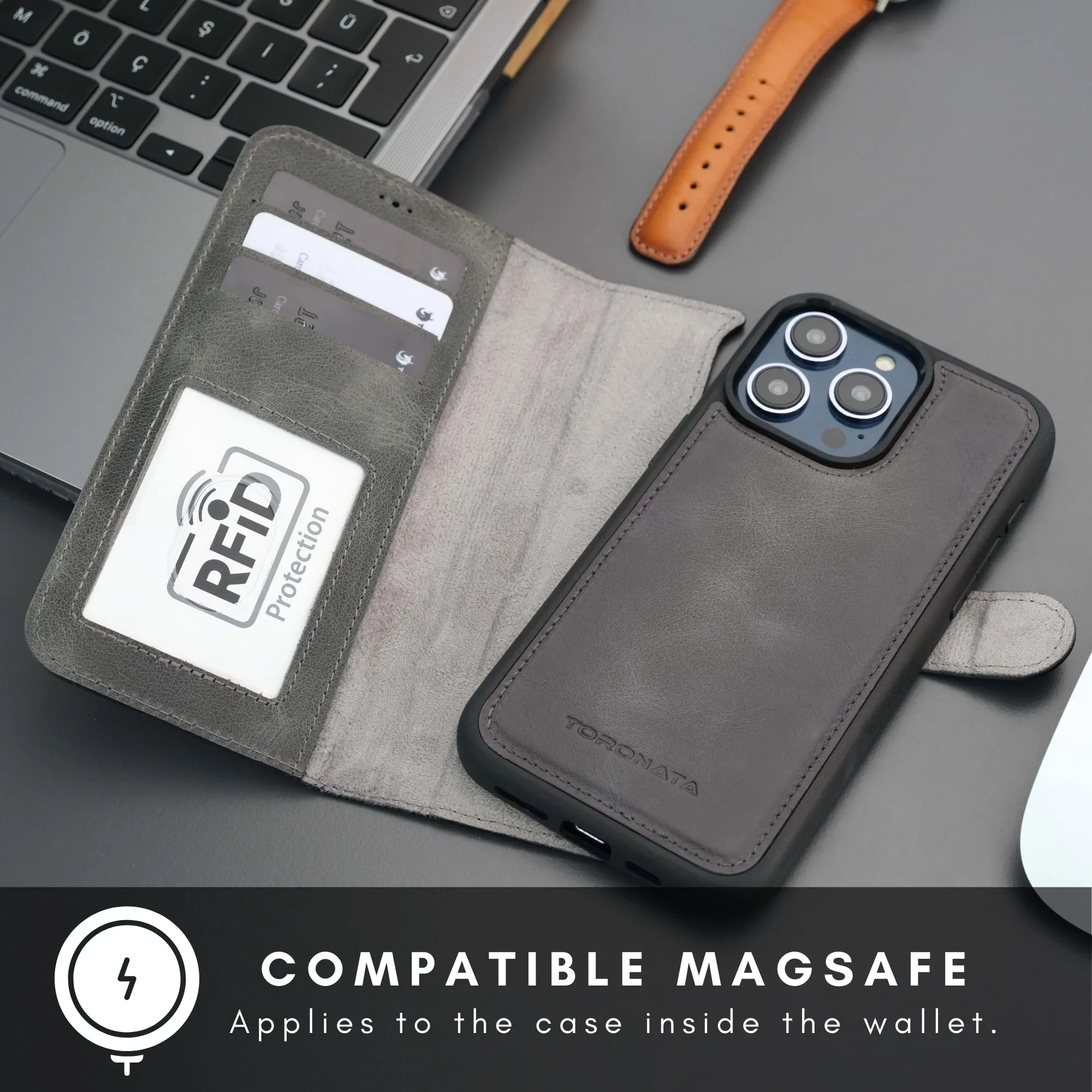 Casper iPhone 16 Plus Wallet Case Leather MagSafe