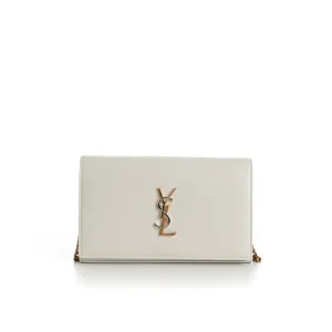 Cassandre Chain Wallet - Shiny Vintage Blanc Leather, YSL