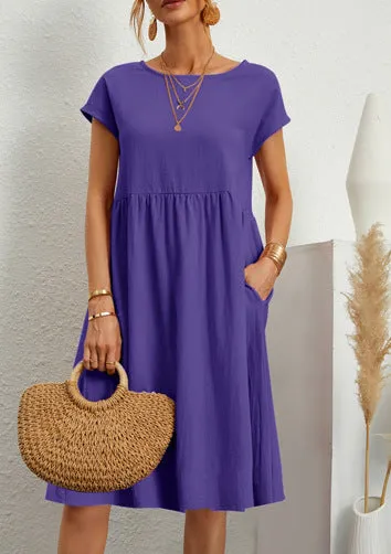 Casual Splicing Pocket Midi Dress
