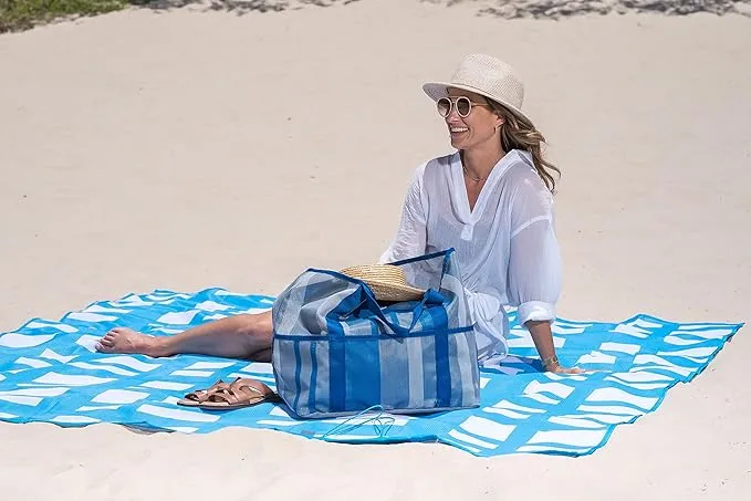 CGEAR Sandlite – Patented Sand-Free Beach Mat – Multi Use Outdoor Camping Mat, Picnic Blanket, Exercise Stretching Mat – Rollup Compact – Great for Families