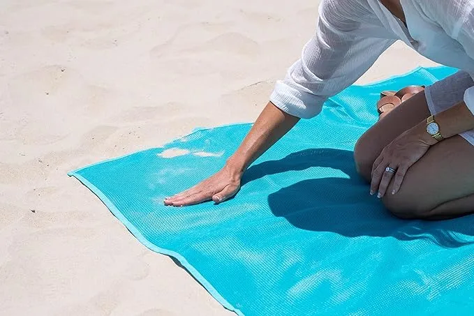 CGEAR Sandlite – Patented Sand-Free Beach Mat – Multi Use Outdoor Camping Mat, Picnic Blanket, Exercise Stretching Mat – Rollup Compact – Great for Families