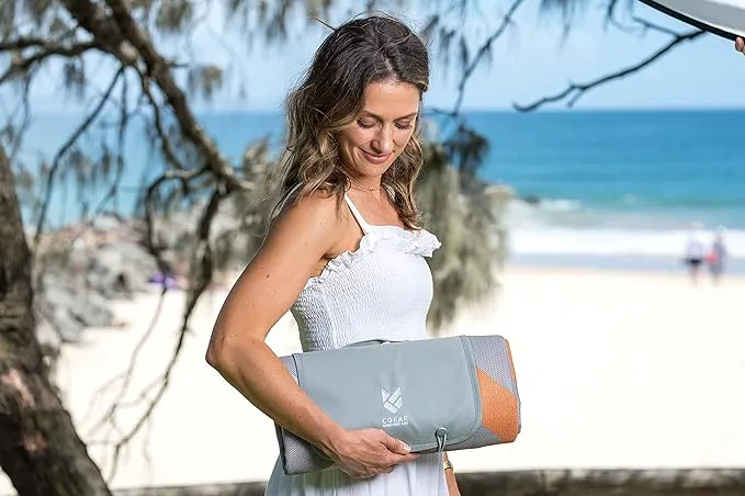 CGEAR Sandlite – Patented Sand-Free Beach Mat – Multi Use Outdoor Camping Mat, Picnic Blanket, Exercise Stretching Mat – Rollup Compact – Great for Families