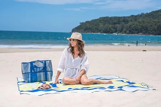 CGEAR Sandlite – Patented Sand-Free Beach Mat – Multi Use Outdoor Camping Mat, Picnic Blanket, Exercise Stretching Mat – Rollup Compact – Great for Families