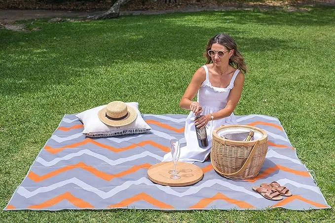 CGEAR Sandlite – Patented Sand-Free Beach Mat – Multi Use Outdoor Camping Mat, Picnic Blanket, Exercise Stretching Mat – Rollup Compact – Great for Families