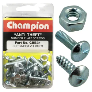 Champion Anti-Theft Number Plate Screws - CBB31