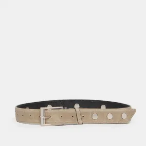 Charlie Reversible Riveted Belt | Black/Pew/Brushed Silver | Lrg