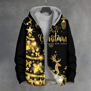 Christmas Elk Button Cardigan Hoodie 2410003899