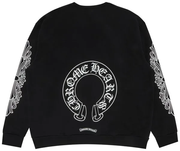 Chrome Hearts "Horseshoe Logo" Crewneck Black