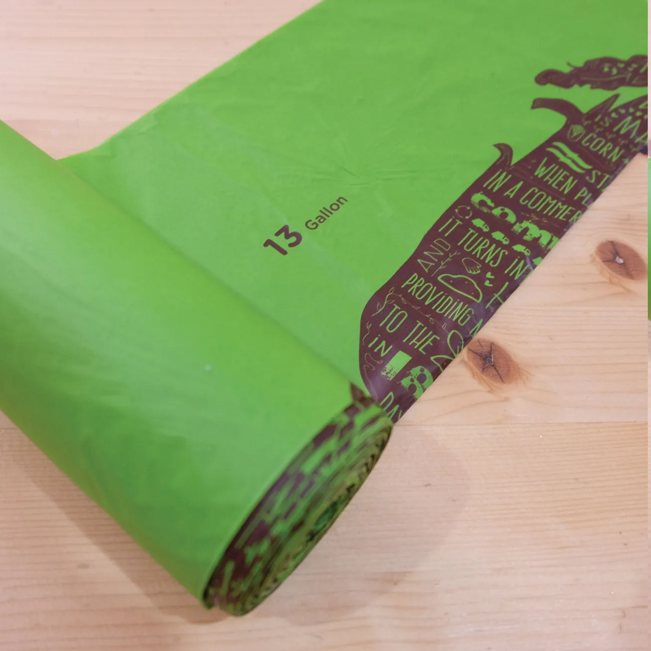 Compostable Trash Bin Liners<br>13 Gallon x5