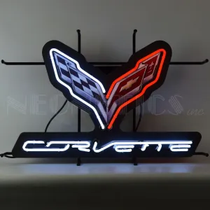 Corvette C7 Neon Sign with Backing