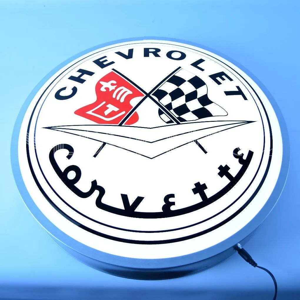 Corvette Flags Backlit LED Sign (15")