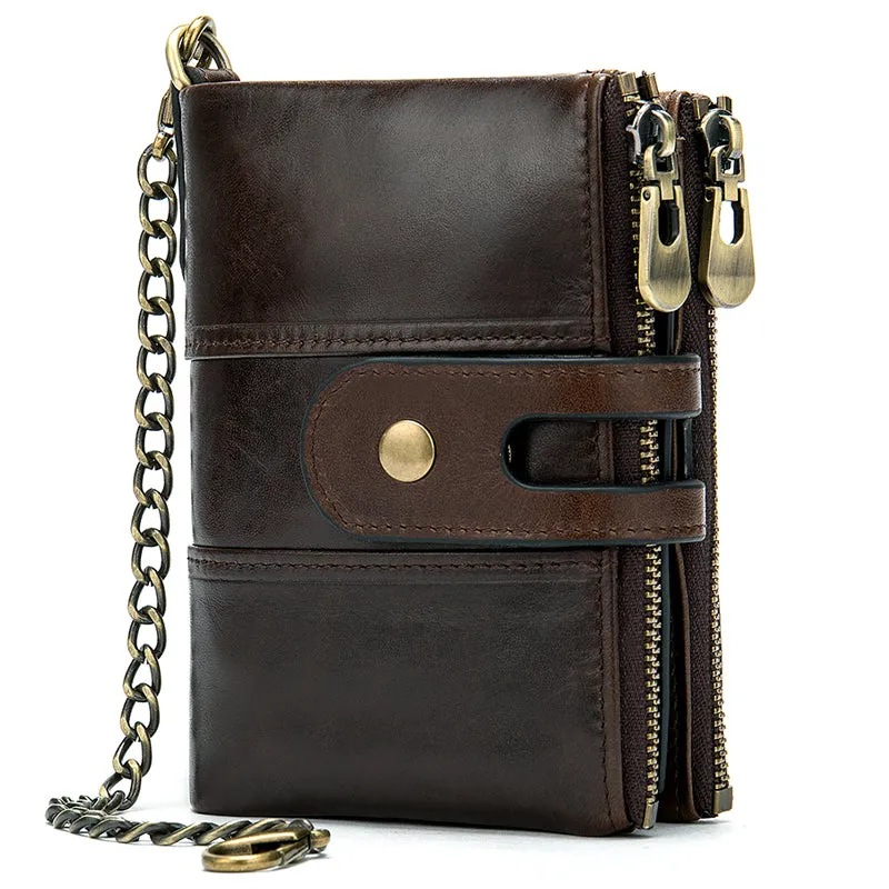 Cowhide men's anti-theft wallet