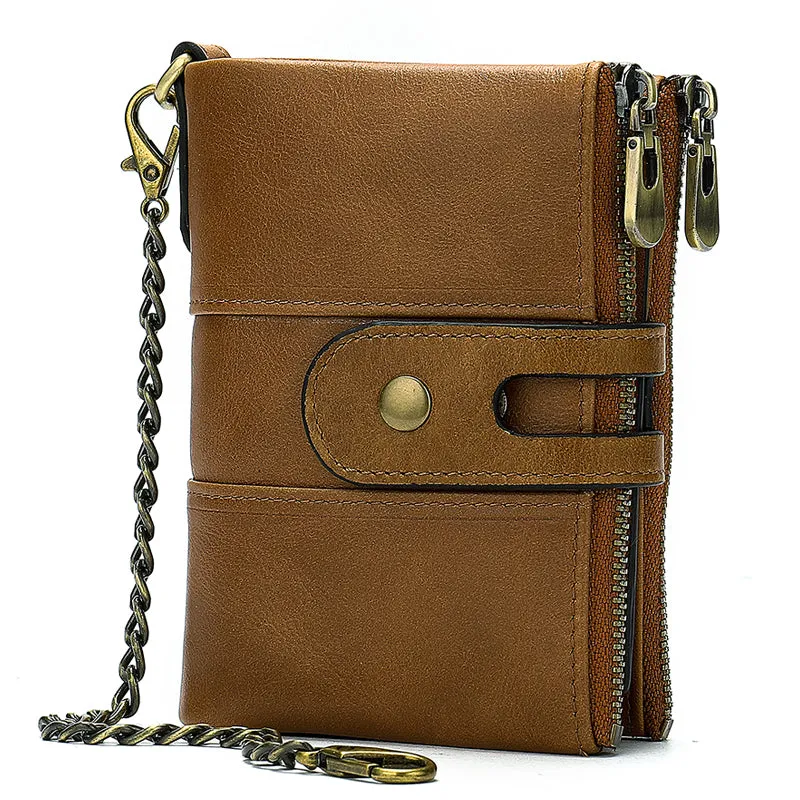 Cowhide men's anti-theft wallet