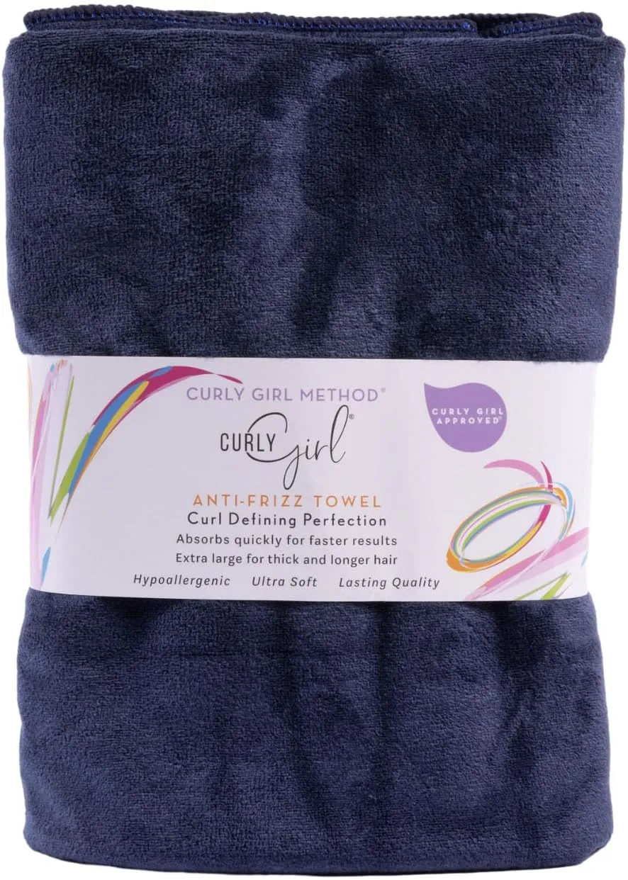Curly Girl® Curly Hair Towel, Large Microfiber 22" x 39", Super Absorbent for Faster Drying Time