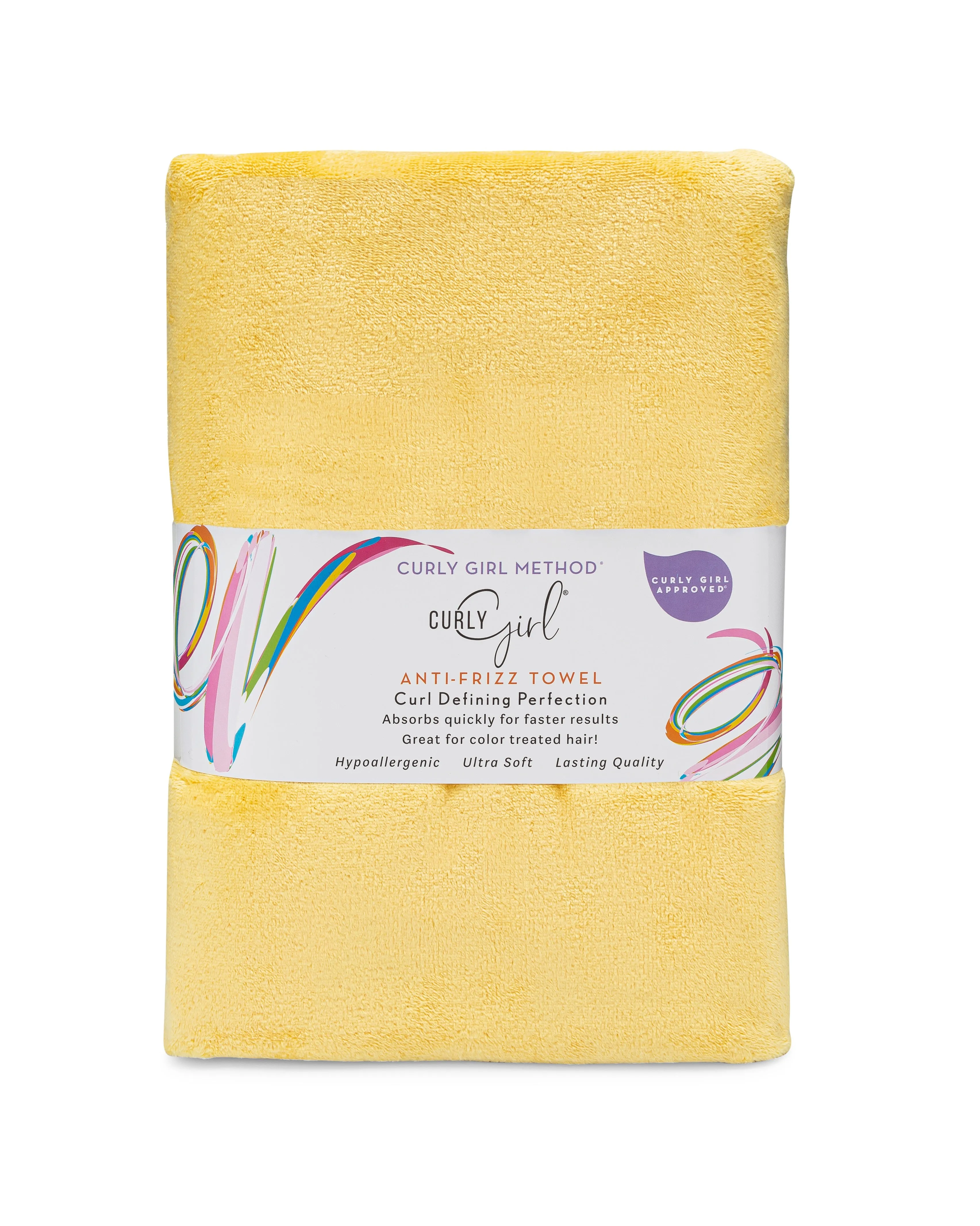 Curly Girl® Curly Hair Towel, Large Microfiber 22" x 39", Super Absorbent for Faster Drying Time