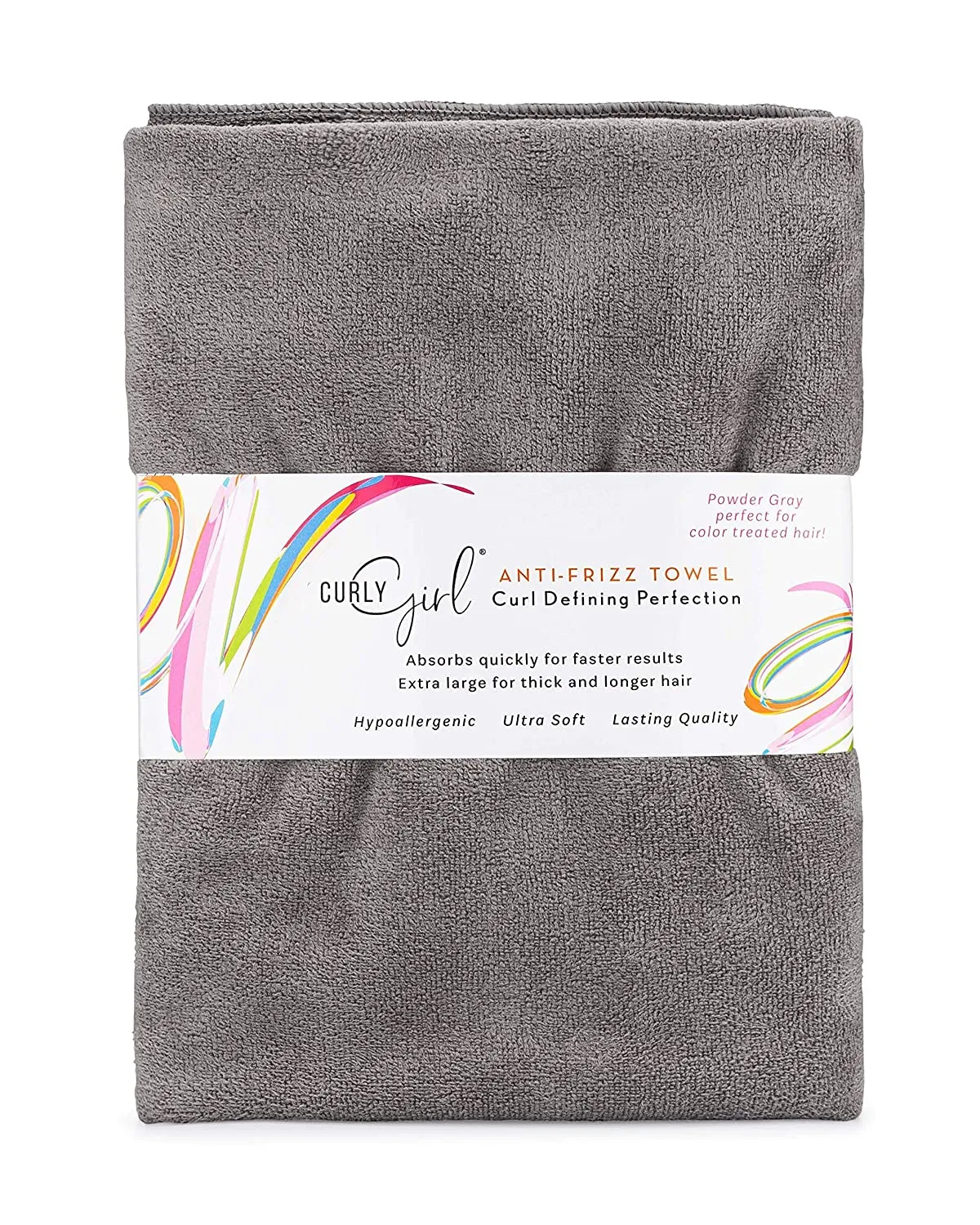 Curly Girl® Curly Hair Towel, Large Microfiber 22" x 39", Super Absorbent for Faster Drying Time