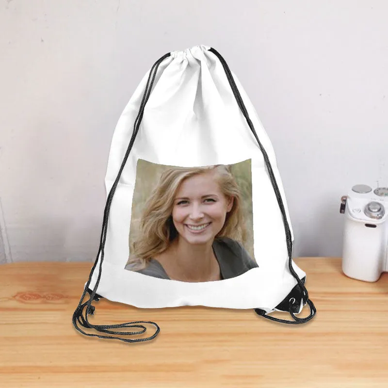 Custom Photo Drawstring Gym Bags Personalized Bag Travel Bag