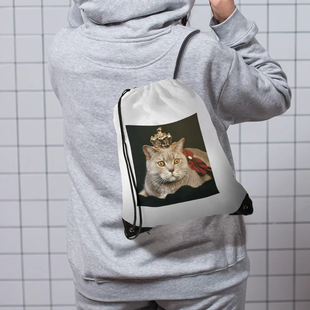 Custom Photo Drawstring Gym Bags Personalized Bag Travel Bag