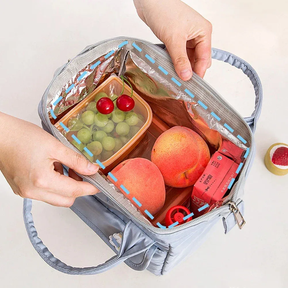 Cute Kawaii Peach Insulated Lunch Tote 🍑✨ - Stylish & Spacious Travel Bag for Women & Kids!