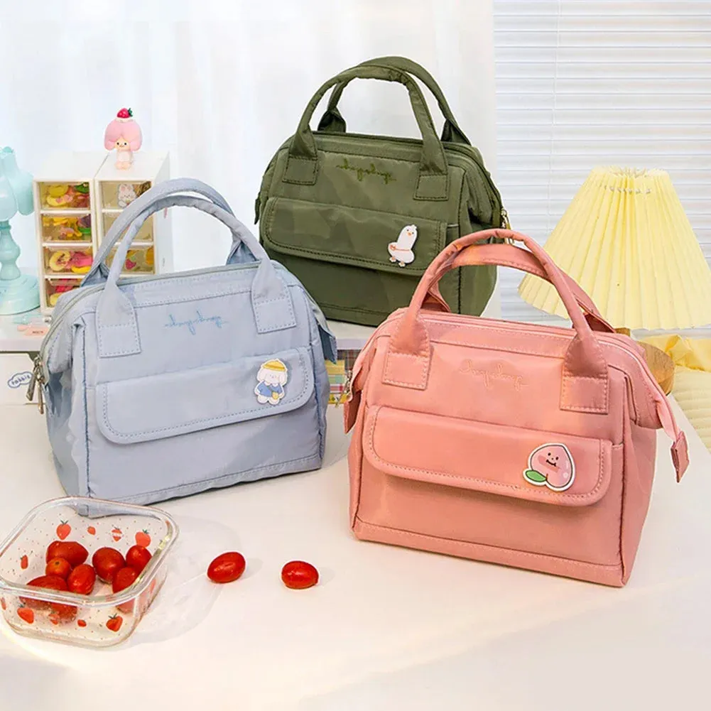 Cute Kawaii Peach Insulated Lunch Tote 🍑✨ - Stylish & Spacious Travel Bag for Women & Kids!