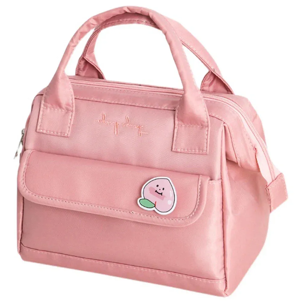Cute Kawaii Peach Insulated Lunch Tote 🍑✨ - Stylish & Spacious Travel Bag for Women & Kids!