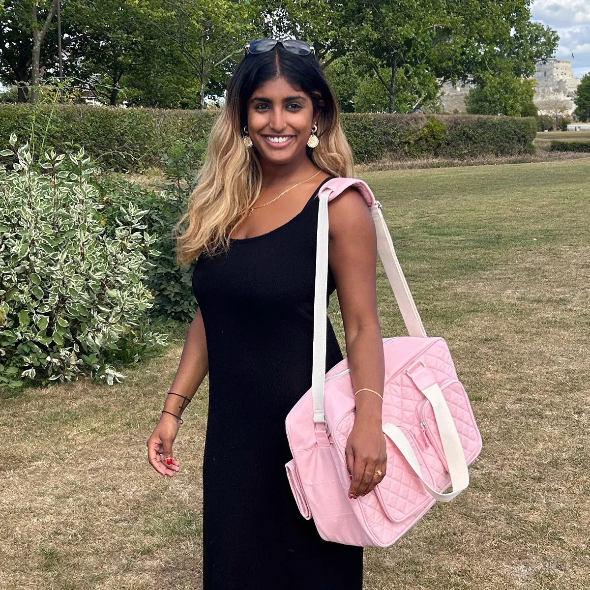 Deluxe Changing Bag - Pink Quilted