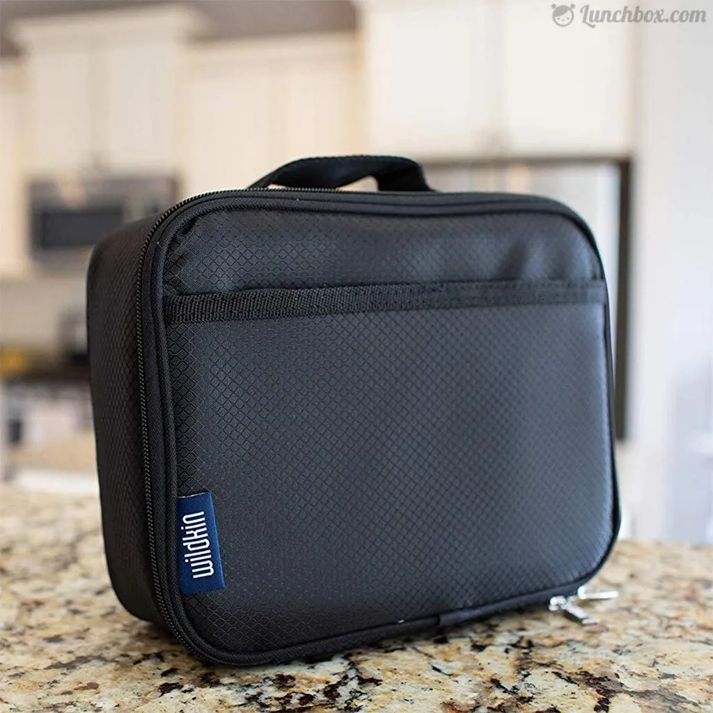 Diamond Weave Insulated Lunch Box - Black