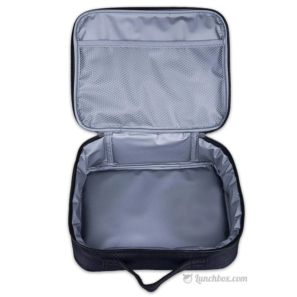 Diamond Weave Insulated Lunch Box - Black