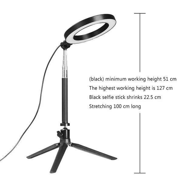 Dimmable LED SMD Ring Fill Light With Tripod for Camera Photo Studio Selfie Photography
