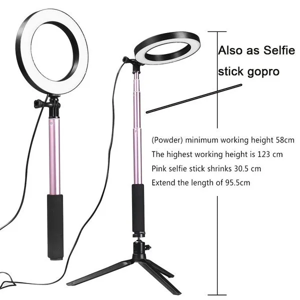 Dimmable LED SMD Ring Fill Light With Tripod for Camera Photo Studio Selfie Photography
