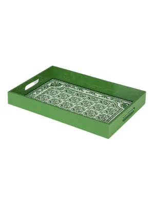 Dolce & Gabbana Casa Rectangular Tray in Verde Maiolica