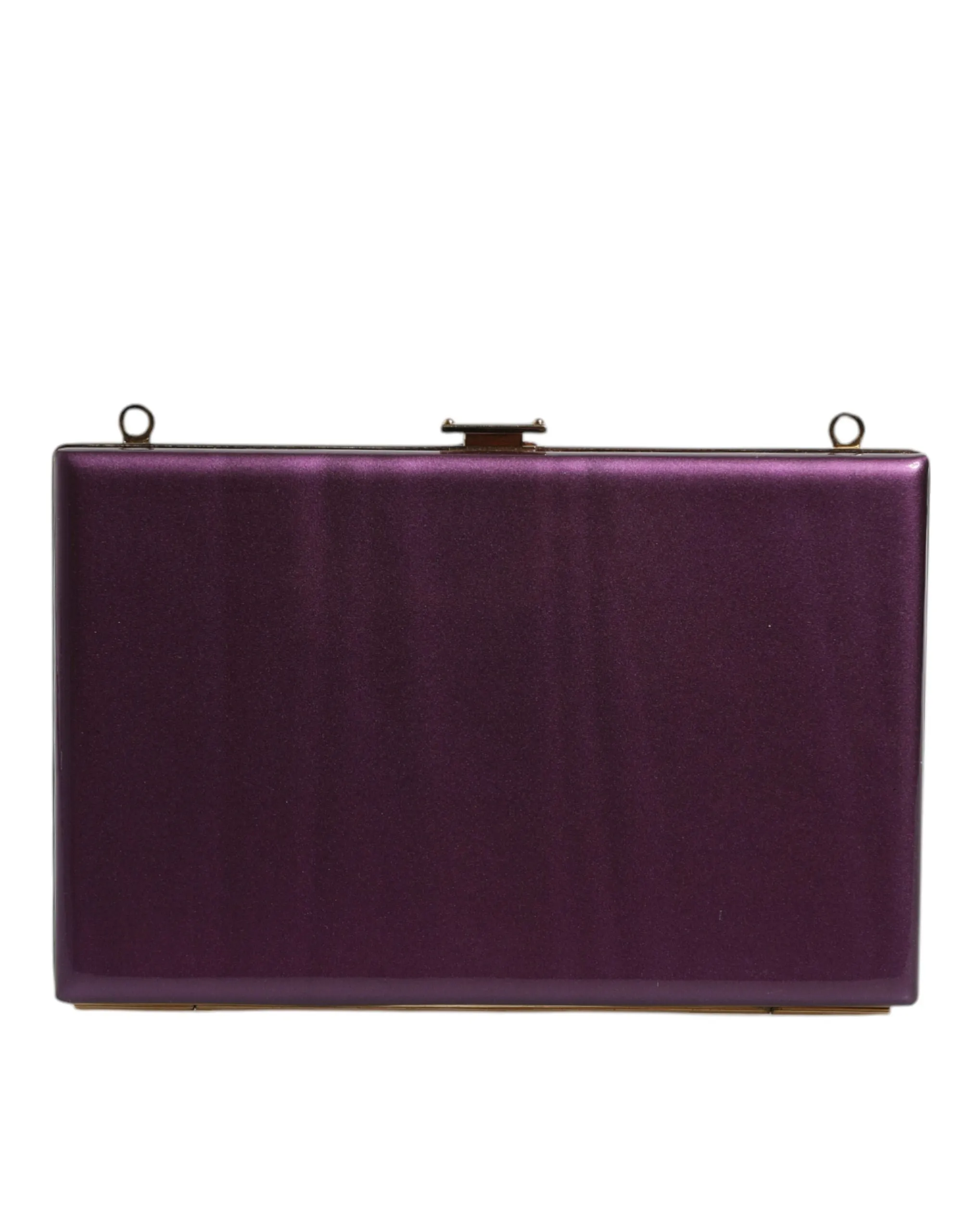 Dolce & Gabbana Purple Leather Clutch Evening Crossbody Bag