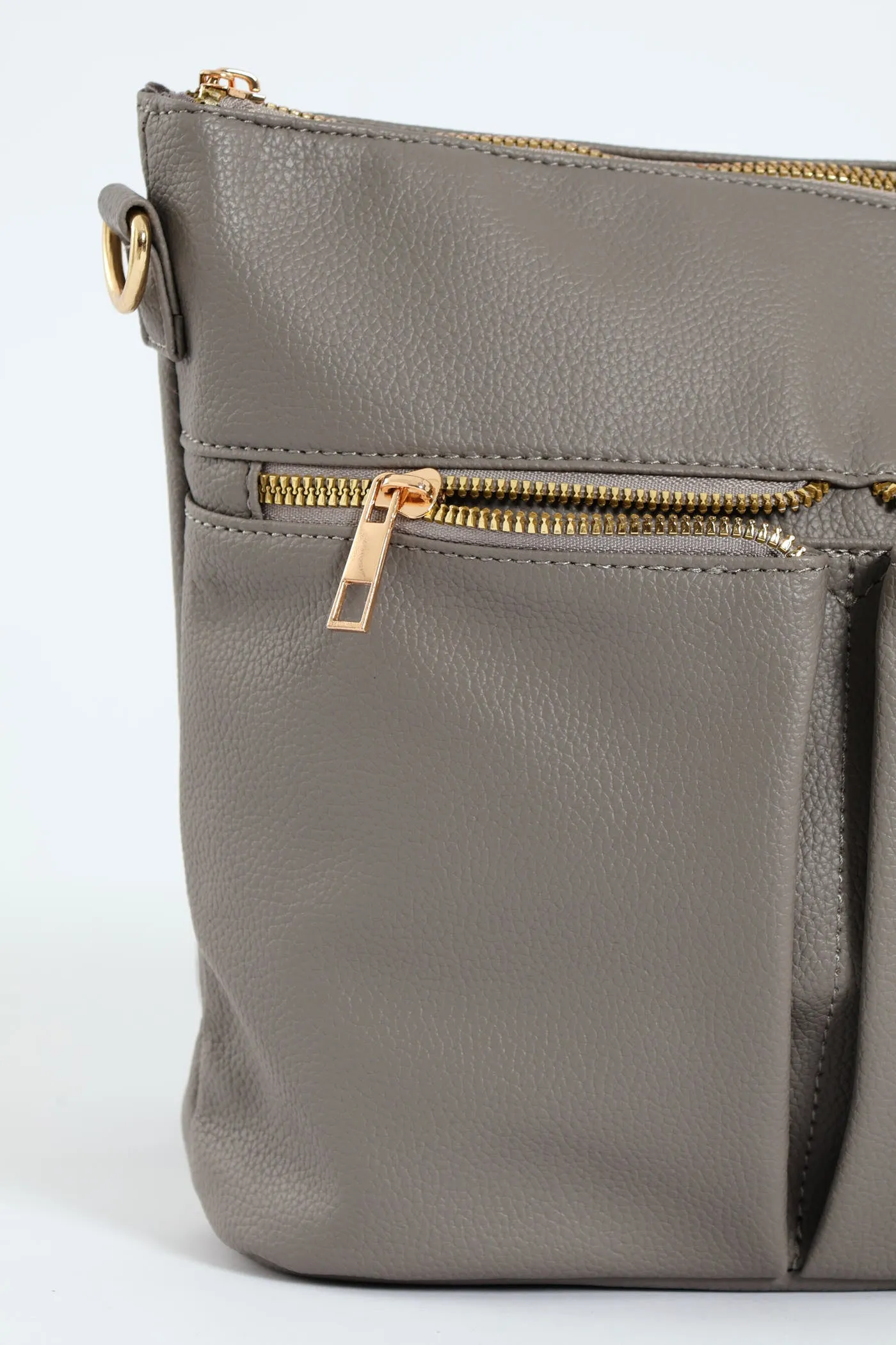 Double Pocket Crossbody Bag - Grey