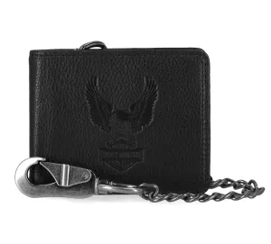 Eagle Bifold Wallet With Chain - Black