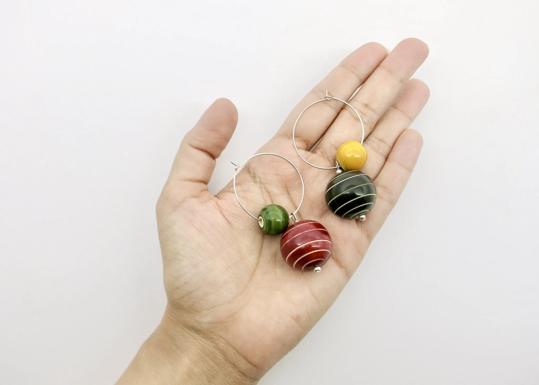 Earth and the Moon hoops (available in 7 different colors)