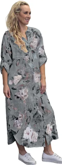 EDEN linen long shirt dress