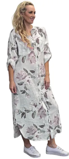 EDEN linen long shirt dress