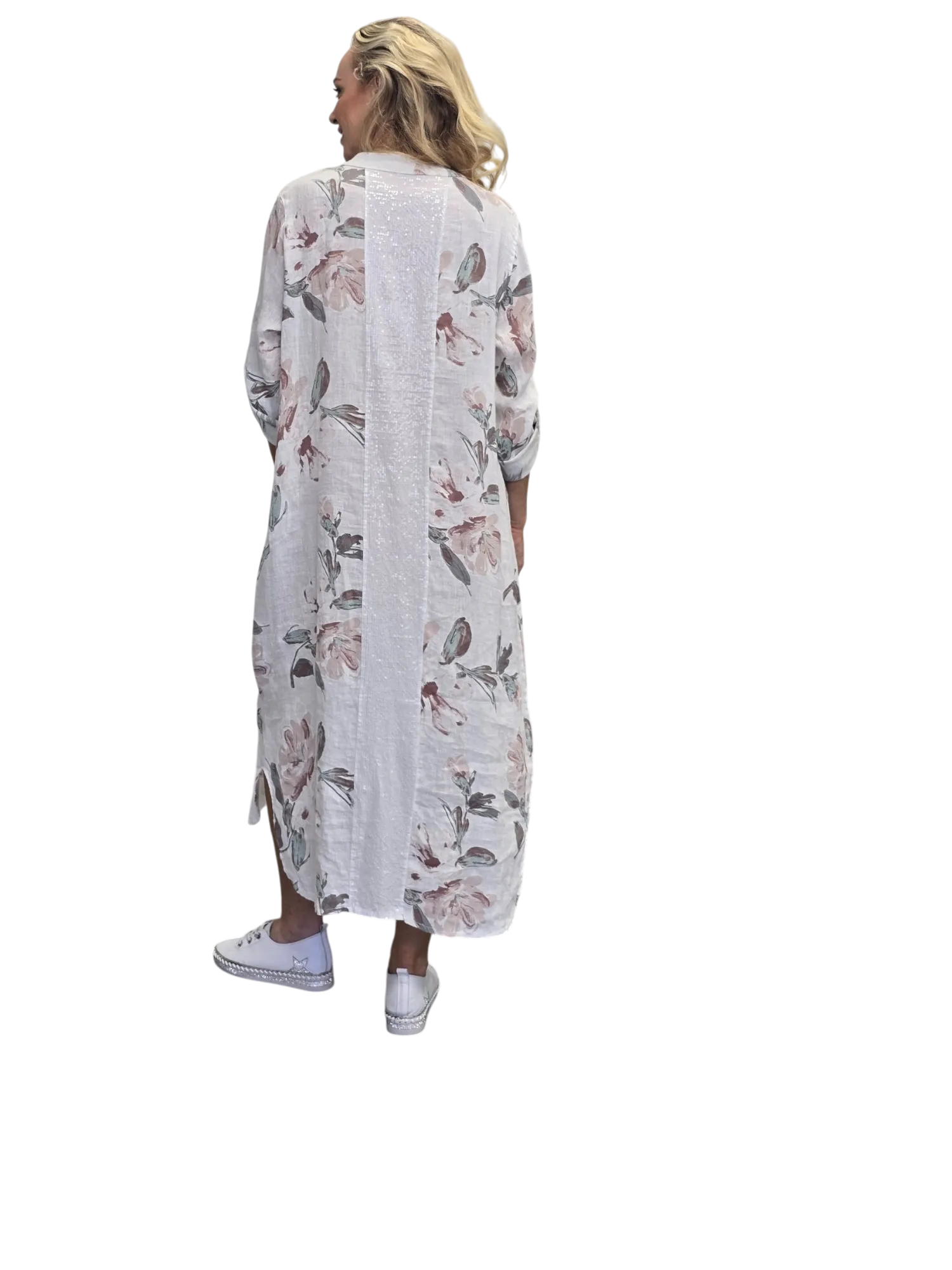 EDEN linen long shirt dress