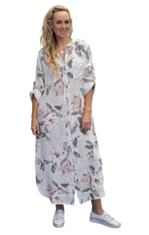 EDEN linen long shirt dress