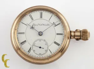 Elgin Antique Open Face Gold Filled Pocket Watch Gr 27 Size 18 15 Jewel