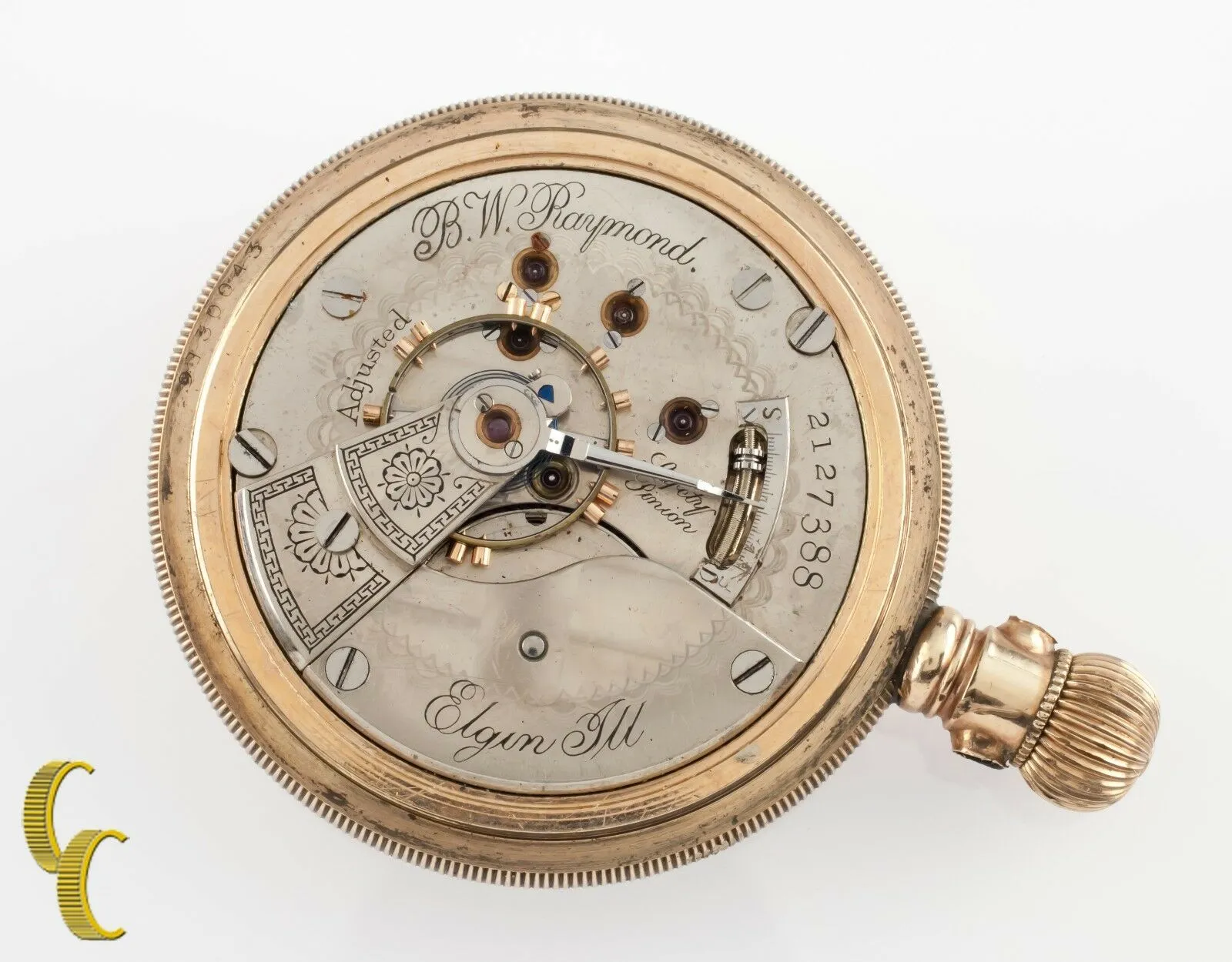Elgin Antique Open Face Gold Filled Pocket Watch Gr 27 Size 18 15 Jewel