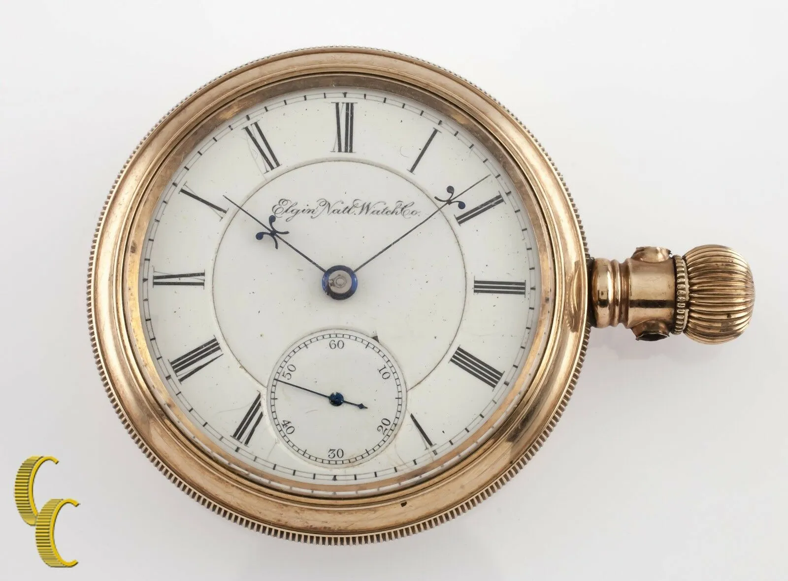 Elgin Antique Open Face Gold Filled Pocket Watch Gr 27 Size 18 15 Jewel