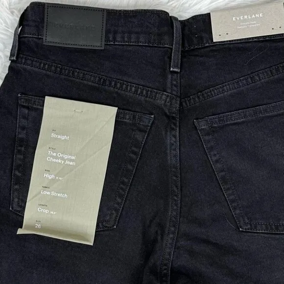 Everlane Women's NWT Black The Original Cheeky Minimalist Jean W26 Crop/L26.5