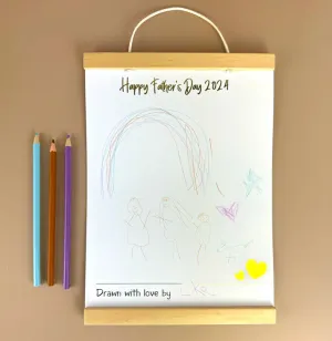 Father's Day 2024 "Picture for Daddy" Drawing Canvas & Hanger Set