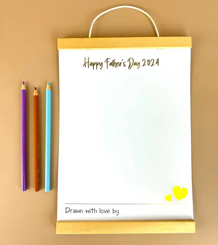 Father's Day 2024 "Picture for Daddy" Drawing Canvas & Hanger Set