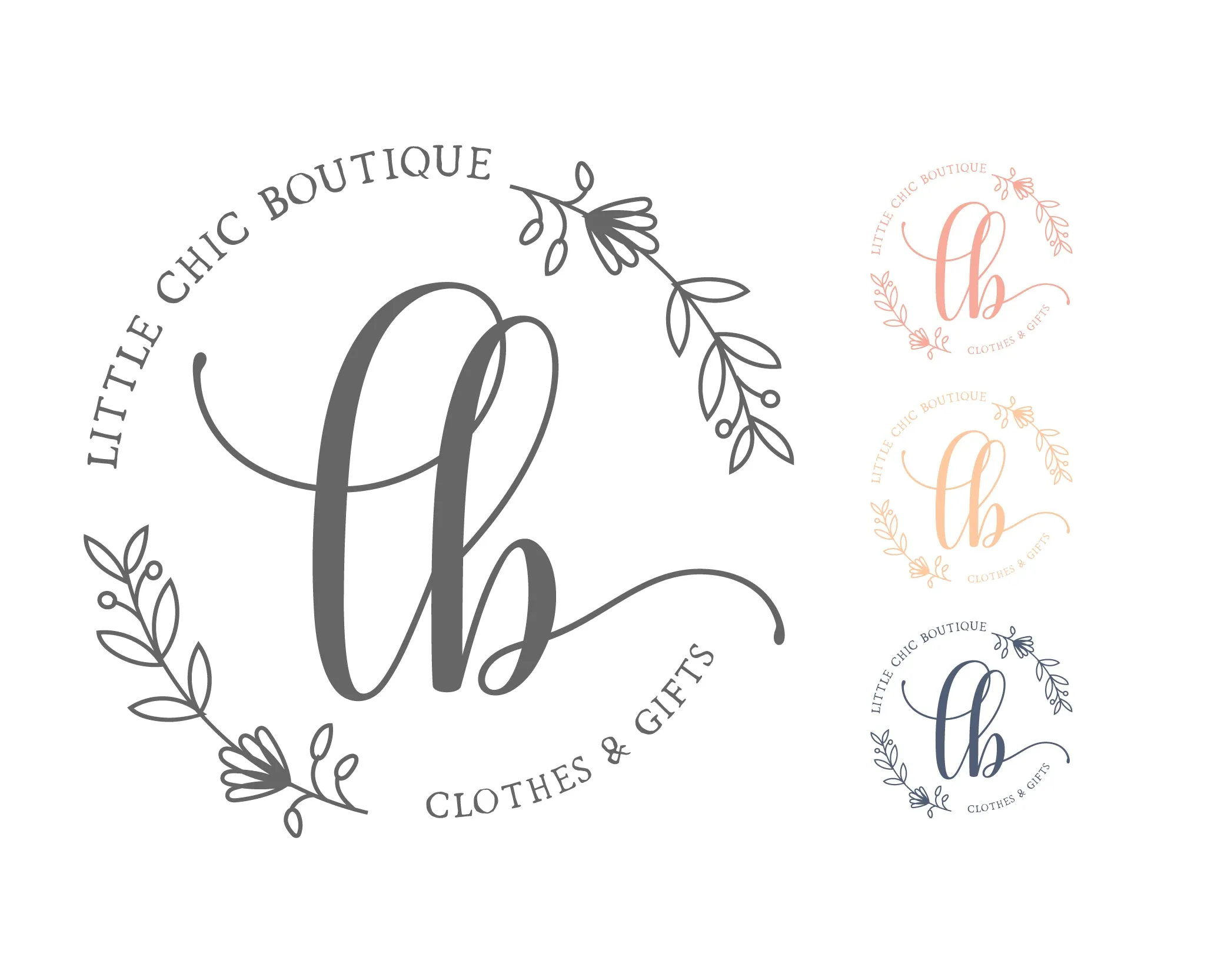 Floral Wreath Logo - Elegant Simple Floral Shop Boutique Pre made Logo
