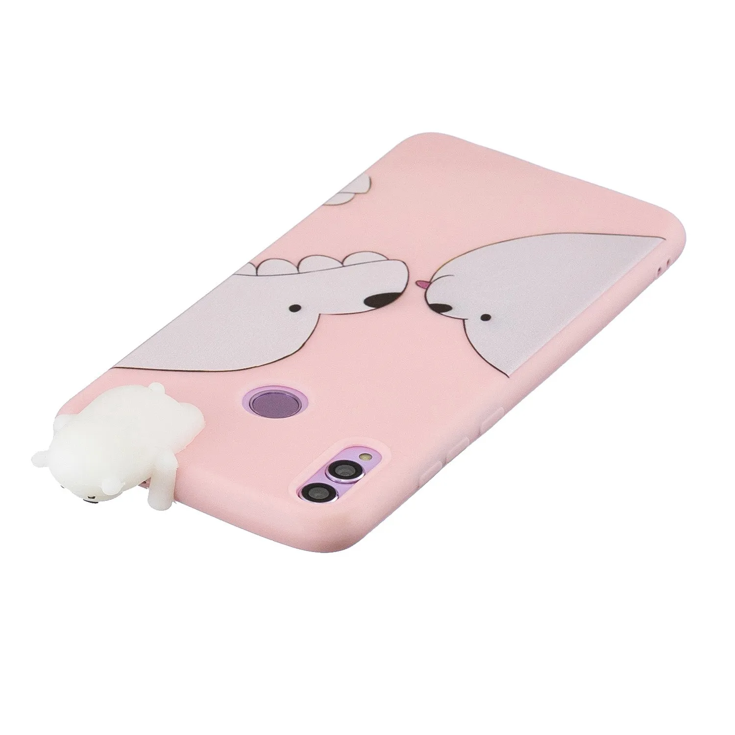For Huawei Nova 3I 3D Cartoon Lovely Coloured Painted Soft TPU Back Cover Non-slip Shockproof Full Protective Case Big white bear